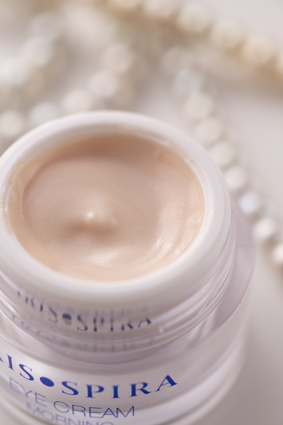 Morning eye cream texture close up